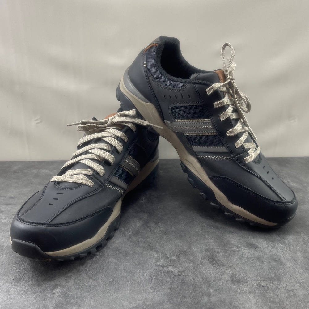 Skechers‎ Sketch-Air Hendrick - Delwood Men's Shoes Gray 14 M Leather Sneakers